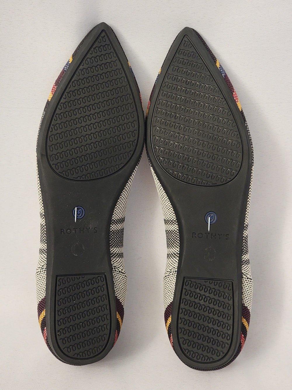 Rothy's The Point Inverse Multicolor Stripe Flats Size 7.5 - Picture 5 of 13